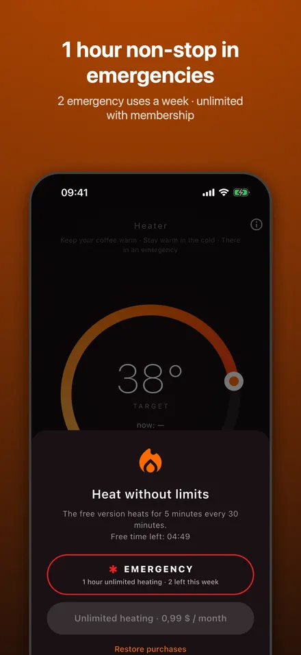 1 hour non-stop in emergencies
